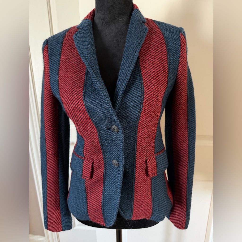 Rag & Bone Red And Blue Striped Blazer